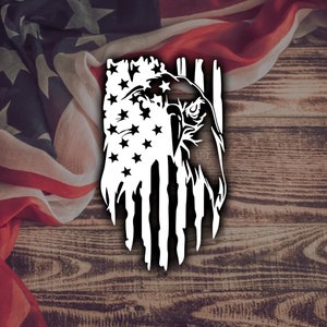 Patriotic Pride Soars: American Flag Eagle Decal