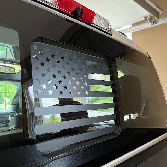 Sco Flag On Rear Window Universal American Flag Rear Window Slide Decal (fits Most Trucks) Trim ...