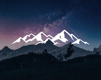 Mountain Range Sticker Vinyl Decal - Etsy