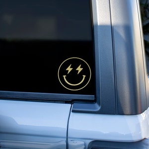 Lightning Eyes Smiley Face Decal - Custom Sizes Available - Outdoor Rated for 6-7 Years