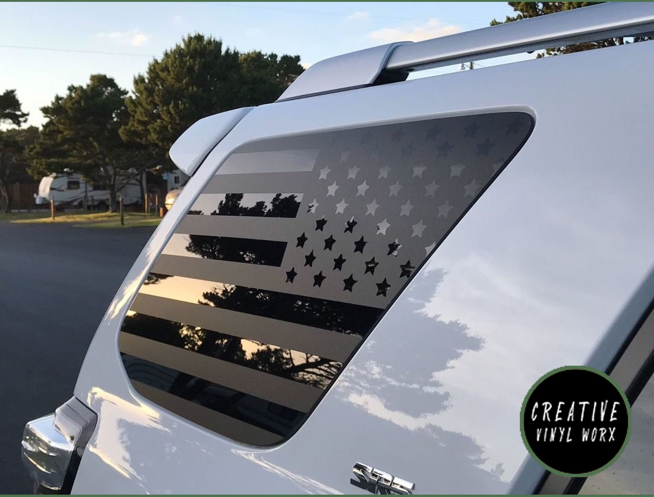 Black American Flag Decals - Overland Depot