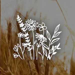 Boho Blossom Decal Set - Vibrant Wildflower Car Decals for Nature Lovers