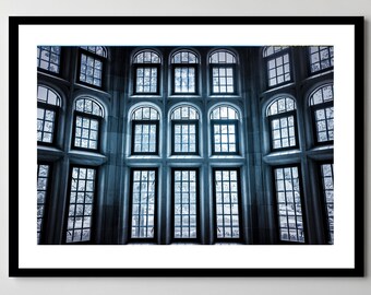Indiana University - Framed, Ready-to-Hang - Indiana Memorial Union Windows in Tudor Room - 11x14, 16x24, 20x30, 24x36