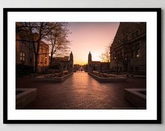Indiana University Sample Gates Sunset Photo - Framed & Matted