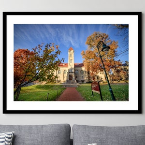 Indiana University - Framed, Ready-to-Hang - Indiana University Student Building in the Fall - 11x14, 16x24, 20x30, 24x36