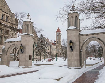 Indiana University - Photograph - Indiana University Sample Gates on a Snowy Day - 8x10 and 8.5x11 - Great for Diploma Frame!