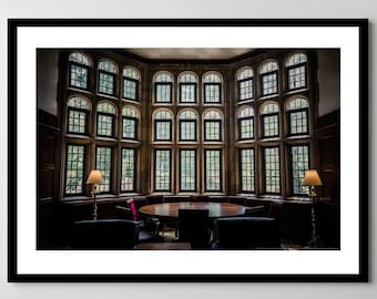 Indiana University Print: Memorial Union East Room Windows (Framed)
