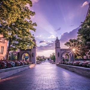 Indiana University - Photograph - Sample Gates Blue Hue & Sun Star - 8x10 and 8.5x11 - Great for Diploma Frame! Collegiate Licensed Product
