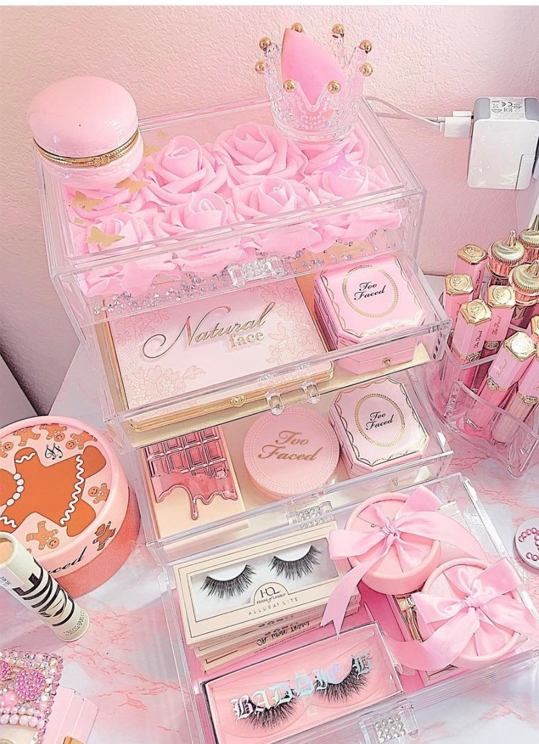 4 Drawer Makeup Organizer/flower Box Etsy