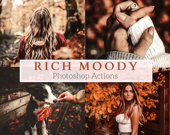 5 actions Photoshop Rich Moody - Idéal pour les portraits, les voyages, Instagram, les blogueurs, la famille, les enfants et plus encore - Action d'automne, d'automne, de septembre