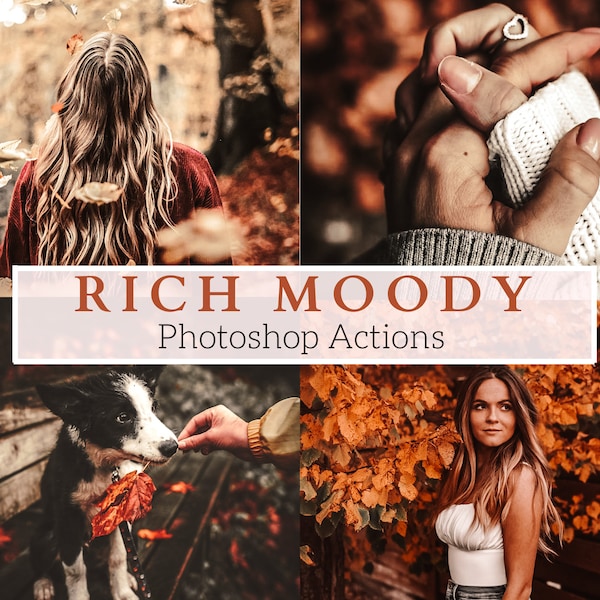 5 Rich Moody Photoshop Actions - Great for Portrait, Travel, Instagram, Bloggers, Family, Children And More - Autumn, Fall, September Action