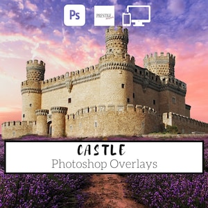 9 Realistic Castle Photoshop Overlays - transparent PNG, photoshop, overlays, easy to use, DIGITAL DOWNLOAD