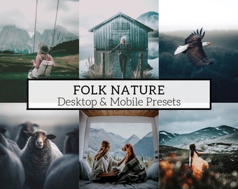 Presets Folk Nature para Lightroom: Fotografia de paisagens melancólicas (Dispositivos móveis e computadores)