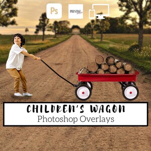 12 リアルな子供用ワゴン Photoshop オーバーレイ - 透明 PNG、Photoshop、オーバーレイ、使いやすい、デジタル ダウンロード