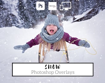 30 realistische sneeuw Photoshop-overlays - transparante PNG, Photoshop, overlays, gemakkelijk te gebruiken, DIGITALE DOWNLOAD