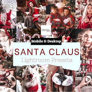 5 PRO Santa Claus Mobile/Desktop Lightroom Presets - Festive, December, Family, Portrait, Xmas, Winter, Holiday Season, December Presets