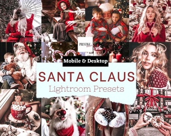5 PRO Santa Claus Mobile/Desktop Lightroom Presets - Festive, December, Family, Portrait, Xmas, Winter, Holiday Season, December Presets