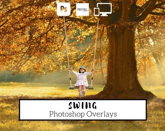 3 Realistic Swing Photoshop Overlays - Transparent PNG, photoshop, overlays, easy to use, DIGITAL DOWNLOAD