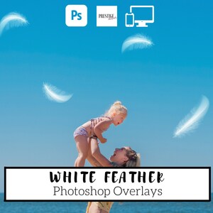 25 Realistic White Feather Photoshop Overlays - Transparent JPG, photoshop, overlays, easy to use, DIGITAL DOWNLOAD