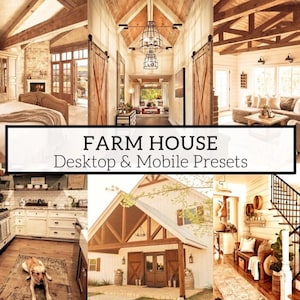 10 Mobile And Desktop Farm House Lightroom Presets - Home Interior Presets , Exterior Design Presets, Real Estate Presets, Warm Home Presets