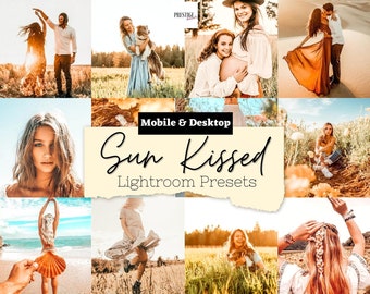 20 Sun Kissed Mobile/Desktop Lightroom Presets - Portrait Presets, Landscape Presets, Travel Presets, Bloggers, Instagram - Summer Presets