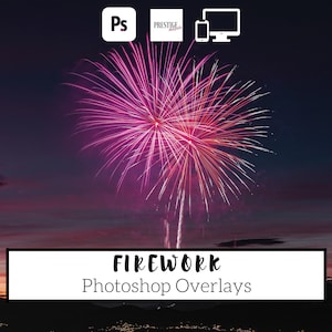 100 realistische Feuerwerk Photoshop Overlays - transparentes JPG, Photoshop, Overlay, einfach zu verwenden, DIGITALER DOWNLOAD