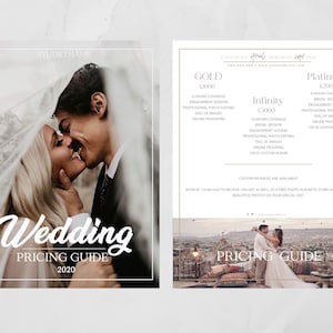 Wedding Photography Pricing Guide - Wedding Price List Template - Photography Marketing Sheet - Digital Pricing Guide - Photoshop Template