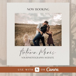 Autumn Minis Session Template Canva and Photoshop Template, Fall Template, Mini Session Templates, Autumn Session Template