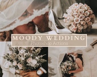 6 Moody Wedding Photoshop Actions - Moody Actions, Warm Actions, Couple Actions, Engagement Actions, Autumn Actions, Instagram Actions