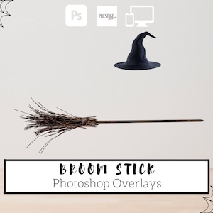 5 Realistic Broom Stick Photoshop Overlays - Transparent PNG, photoshop, overlays, easy to use, DIGITAL DOWNLOAD