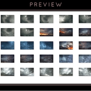 25 Realistic Moody Sky Overlays Transparent JPG, photoshop, overlays, easy to use, DIGITAL DOWNLOAD image 5