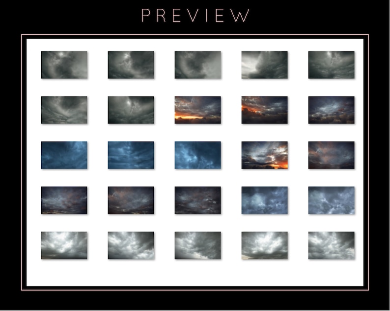 25 Realistic Moody Sky Overlays Transparent JPG, photoshop, overlays, easy to use, DIGITAL DOWNLOAD image 5