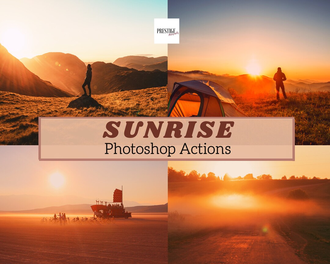 Sun Rise Effects Sunrise Photoshop Actions: Warm, Radiant Photo Effects (ATN) - Etsy