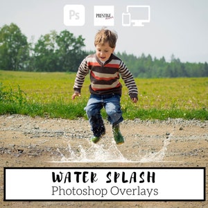 42 Realistic Water Splash Photoshop Overlays - Transparent PNG, photoshop, overlays, easy to use, DIGITAL DOWNLOAD