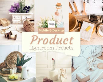 40 Lightroom Presets for Product Photography | Clean, Bright Editing for Etsy Sellers, Mobile & Desktop