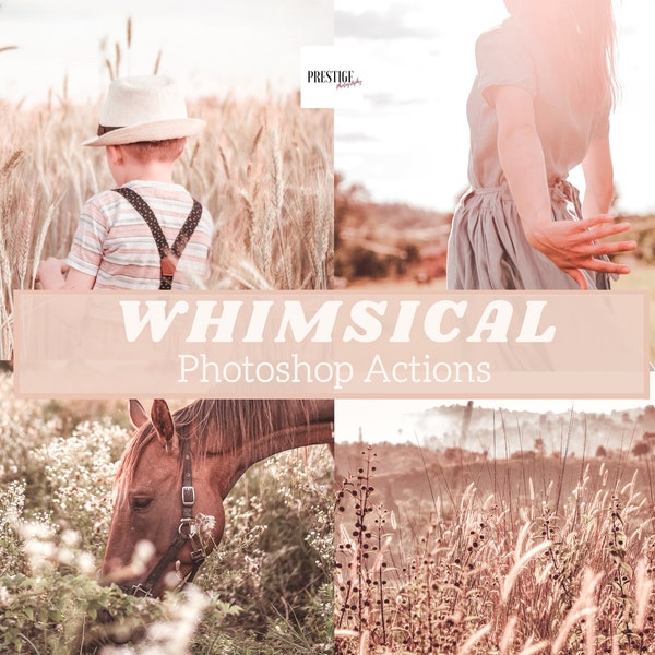 8 Whimsical Photoshop Actions - Great for Portrait, Landscape, Travel, Family, Nature, Children, Weddings, Couples - Soft Airy Actions