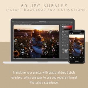 80 Realistic Bubble Photoshop Overlays Transparent JPG, photoshop, overlays, easy to use, DIGITAL DOWNLOAD 画像 6