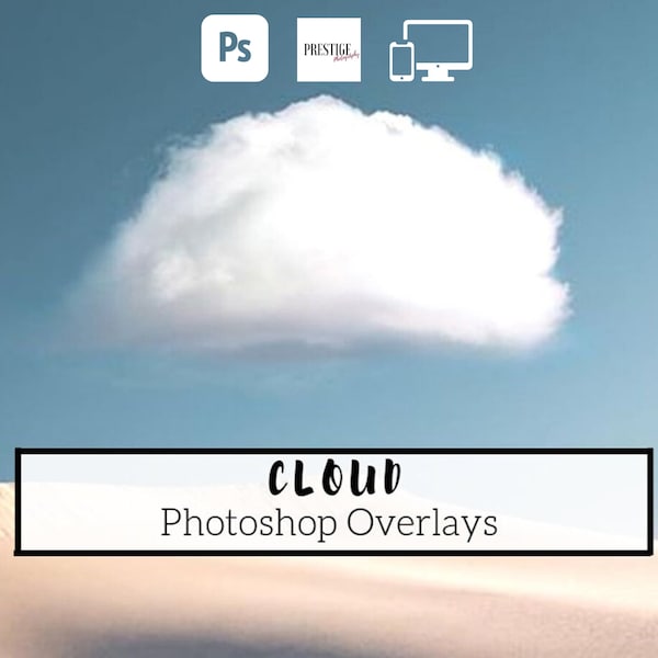 50 Realistic Cloud Photoshop Overlays - Transparent PNG, photoshop, overlays, easy to use, DIGITAL DOWNLOAD