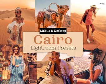 8 Kairo Mobile und Desktop Lightroom Presets - Warme helle Presets, warme Reise-Presets, Wüsten-Presets, Outdoor-Presets, Instagram-Filter