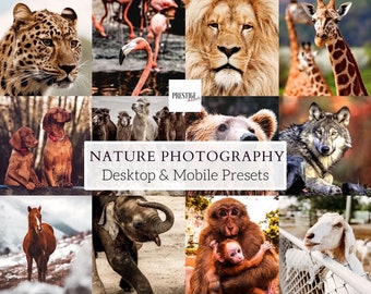 27 natuurfotografie Lightroom-presets voor mobiel/desktop - dieren, buiten, dieren in het wild, wilde dieren, reizen, DNG-presets
