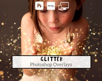 120 Realistic Glitter Photoshop Overlays - Transparent JPG, photoshop, overlays, easy to use, DIGITAL DOWNLOAD
