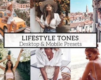 20 PRO Lifestyle Tones Mobile/Desktop Lightroom Presets - Blogger Presets, Instagram Presets, Portrait Presets, Travel Presets, Luxury DNG