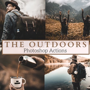7 The Outdoors Photoshop Actions - Landscape actions, Hiking actions, Outdoor Actions, Nature Actions, Moody Actions, Adventure Actions