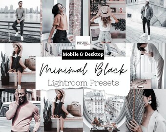 10 Mobile Lightroom Presets Minimal Black Desktop Presets, Dark Mobile Preset | Instagram Preset | Clean Preset | Minimal Presets