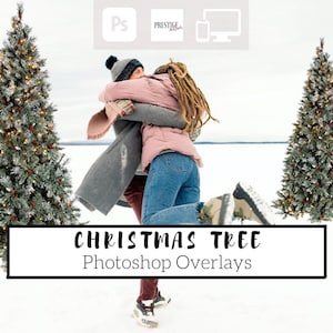 18 superposiciones realistas de Photoshop para árboles de Navidad: PNG transparente, photoshop, superposiciones, fácil de usar, DESCARGA DIGITAL