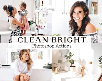 8 acciones Pro Clean Bright de Photoshop: acciones Bright Airy, acciones de Blogger, acciones Soft Bright, acciones de Instagram, acciones de productos, Inicio