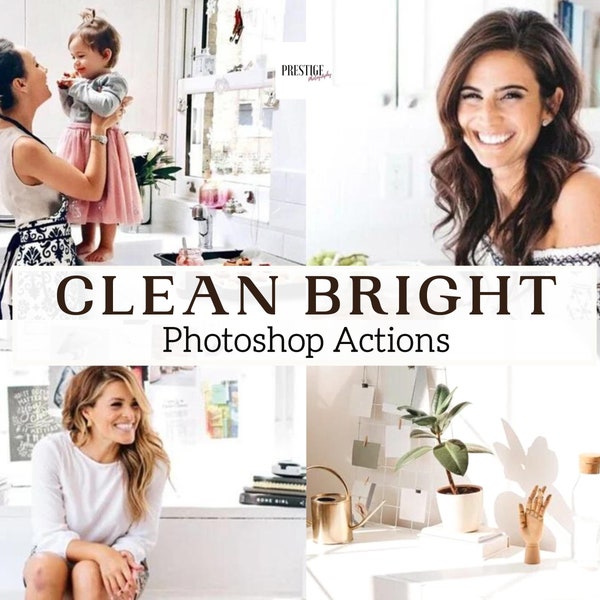 8 Pro Clean Bright Photoshop Actions - Bright Airy Actions, Blogger Actions, Soft Bright Action, Instagram Action, Product atcions, Home