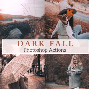 6 Dark Fall Photoshop Actions - Dark Moody Actions, September, Fall, Autumn, Outdoor Actions, Instagram Actions
