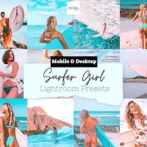 Surfer Girl Lightroom Presets: Sea Blue Tones (Mobile & Desktop)