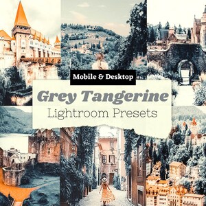 5 PRO Grey Tangerine Mobile/Desktop Lightroom Presets - Portrait Presets, City Presets, Outdoor Presets, Travel Presets, Landscape Presets